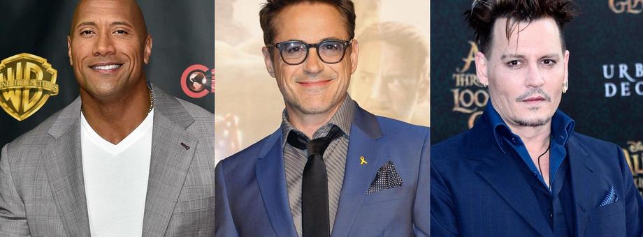 Dwayne Johnson Johnny Depp Robert Downey Jr.