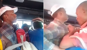 Angry passengers nearly eject a mna off a matatu