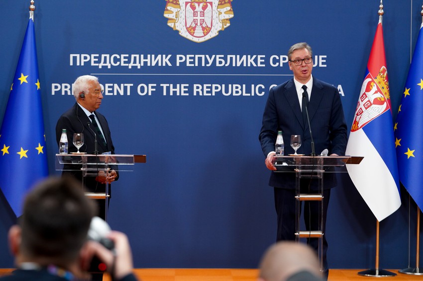 Predsednik Srbije Aleksandar Vučić sa predsednikom Evropskog saveta Antonijom Koštom