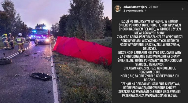 Adwokat Paweł K. z Łodzi uczestniczył w tragicznym wypadku na trasie Barczewo-Jeziorany