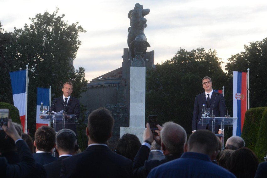Aleksandar Vučić i Emanuel Makron na Kalemegdanu