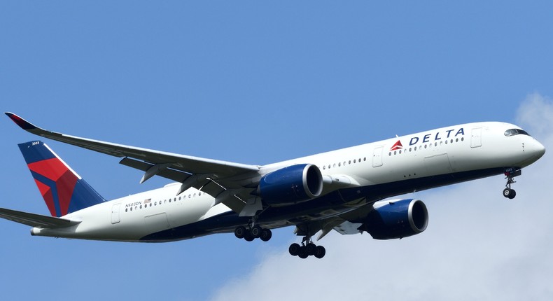 A Delta Air Lines Airbus A350-900 XWB.