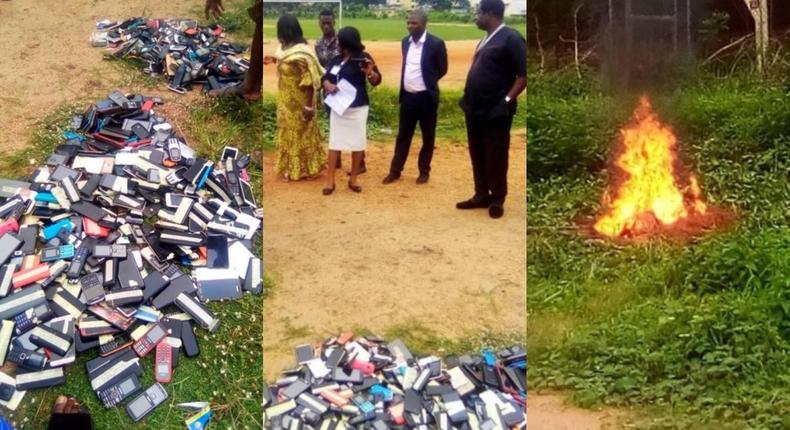 Polytechnic burns phones seized from students during exams