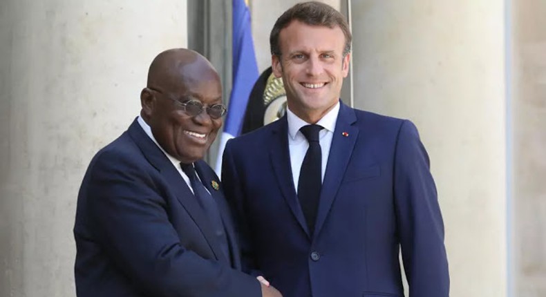 Emmanuel Macron with Nana Addo