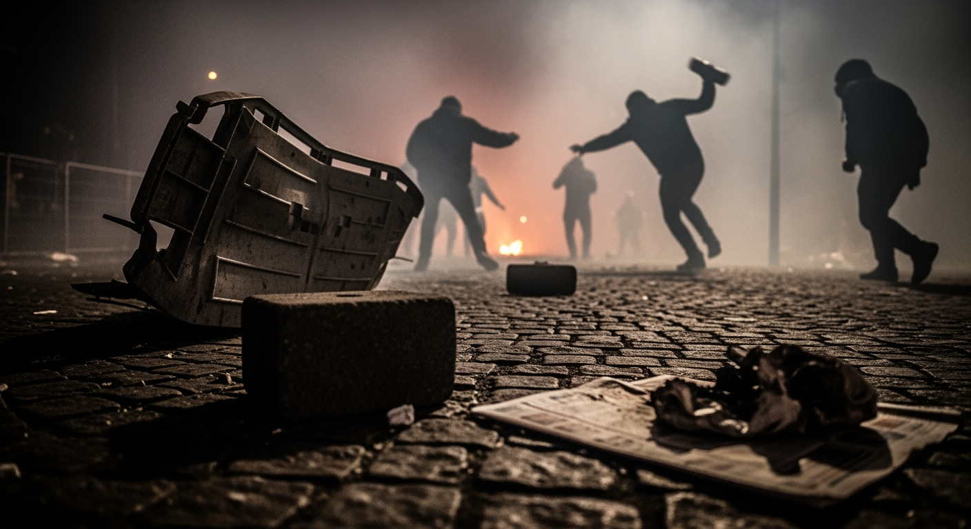 16 Feyenoord-supporters gearresteerd na rellen Stuttgart - waterkanon ingezet