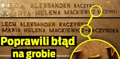 Poprawili błąd na grobie Kaczyńskich