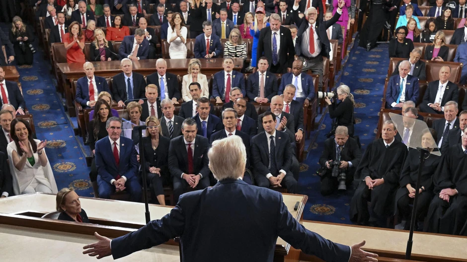 Donald Tramp tokom govora u Senatu, u martu 2025. | Foto: EPA