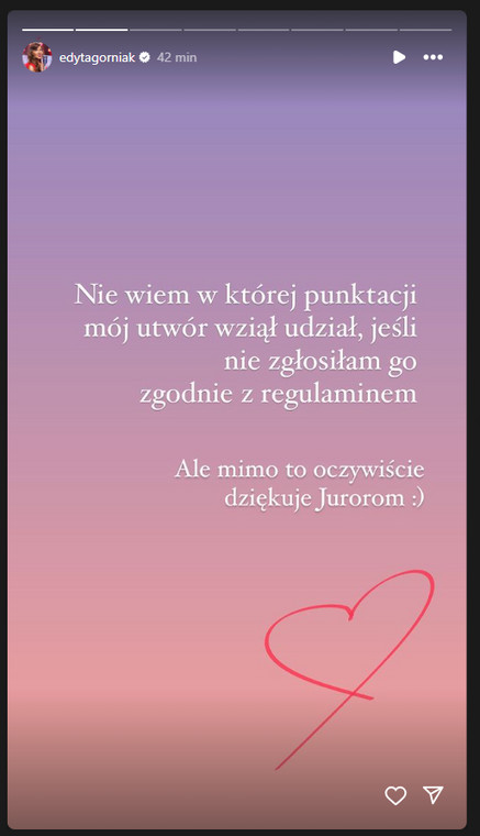 Edyta Górniak o udziale w preselekcjach (fot. screen: instagram.com/edytagorniak)