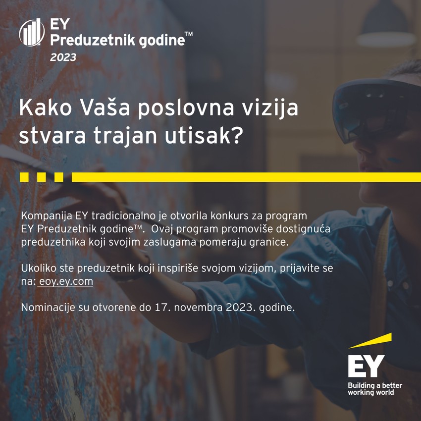 Otvoren je konkurs za program EY Preduzetnik godine