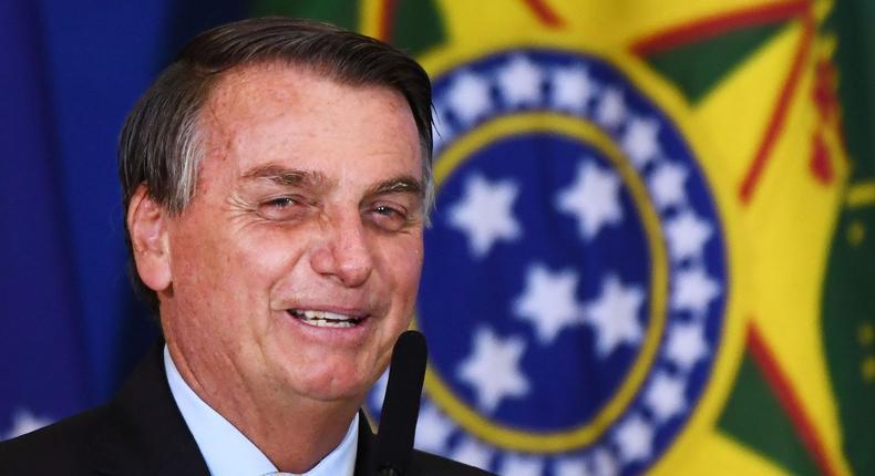 Brazilian President Jair Bolsonaro in Brasilia, Brazil, on February 24, 2021.
