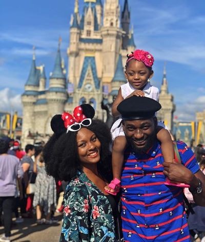 Gbenro Ajibade and Osas Ighodaro with their daughter [Instagram/GbenroAjibade]