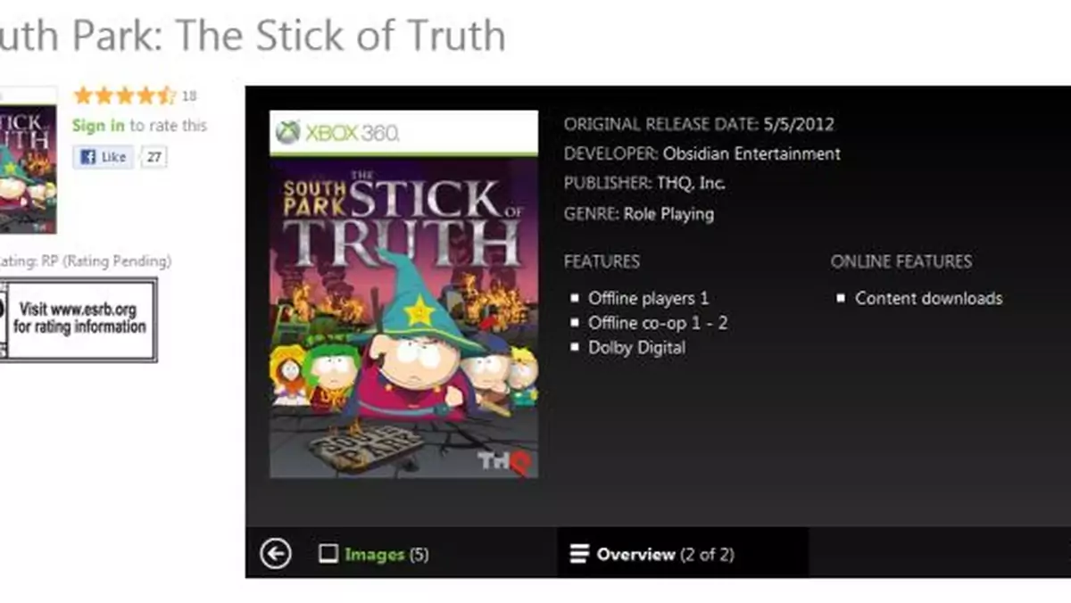 South Park: The Game to od teraz South Park: The Stick of Truth