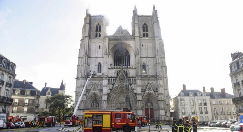 The blaze destroyed  the 17th-century organ of the cathedral in Nantes, as well as priceless artefacts and paintings