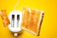 Jumping toast bread