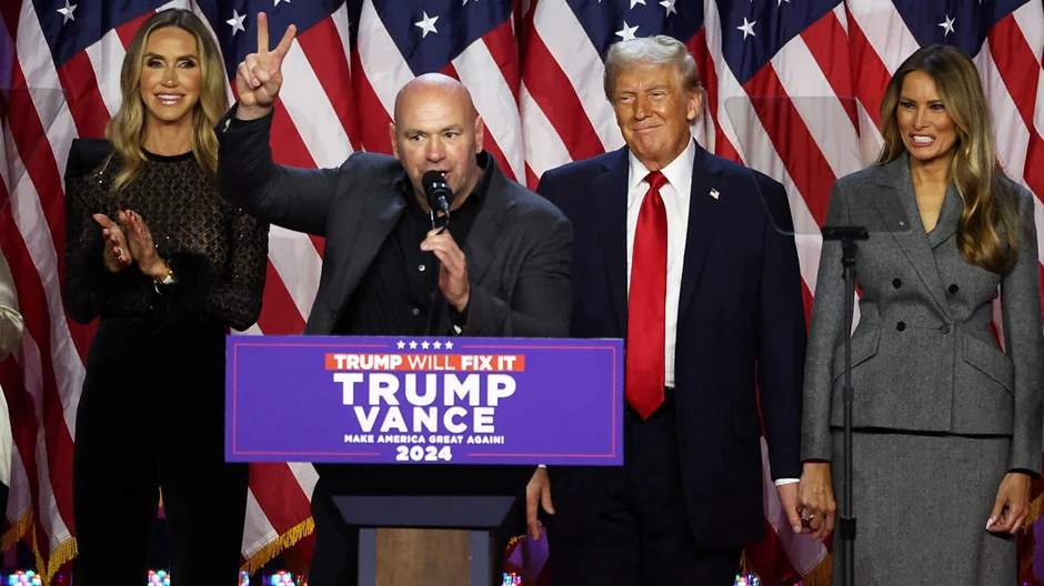 Lara Tramp, Dejna Vajt, Donald i Melanija Tramp u večeri izbora 2024. | Foto: Reuters