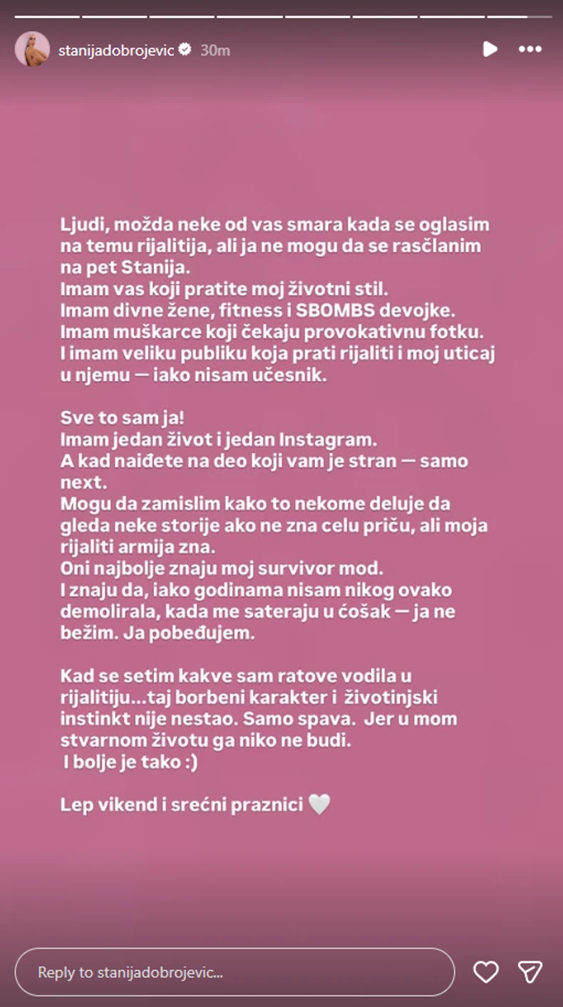 Stanija Dobrojević, objava