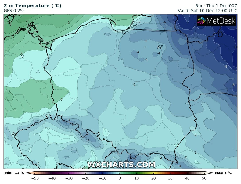 Nie wiadomo, która masa powietrza wygra, niemniej jednak niewykluczone, że będzie to mróz.