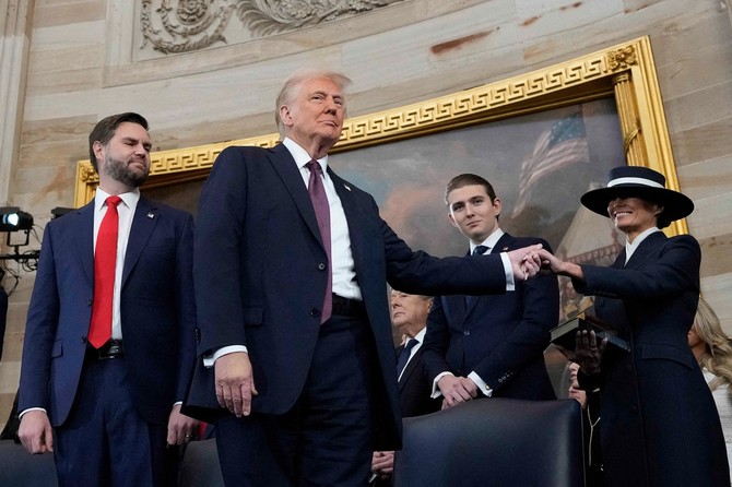 Džej Di Vens, Donald, Baron i Melanija Tramp na inauguraciji u Vašingtonu 2025. godine