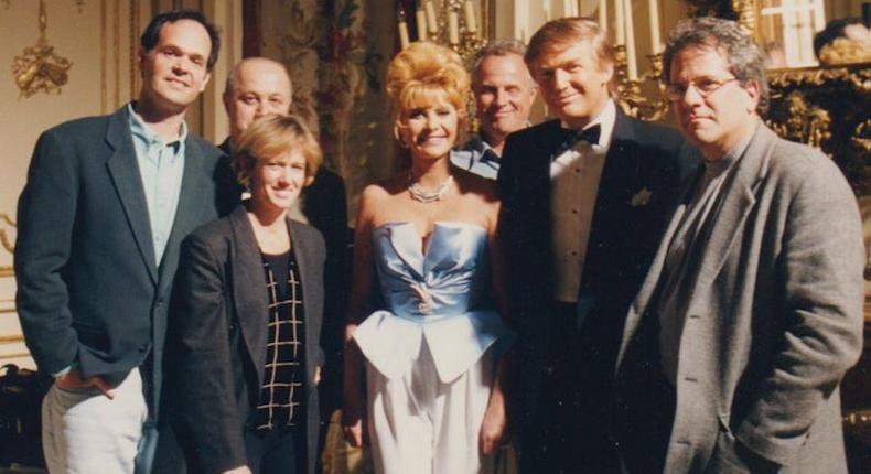 Michael Campbell, Gene Lofaro, Janet Lyons, Charlie Mieismer and Dennis Berger with Ivana and Donald Trump
