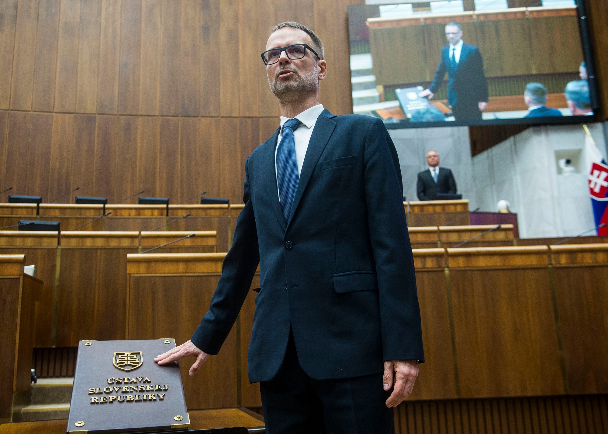 Tomáš Szalay (SaS) skladá poslanecký sľub počas ustanovujúcej schôdze Národnej rady Slovenskej republiky.