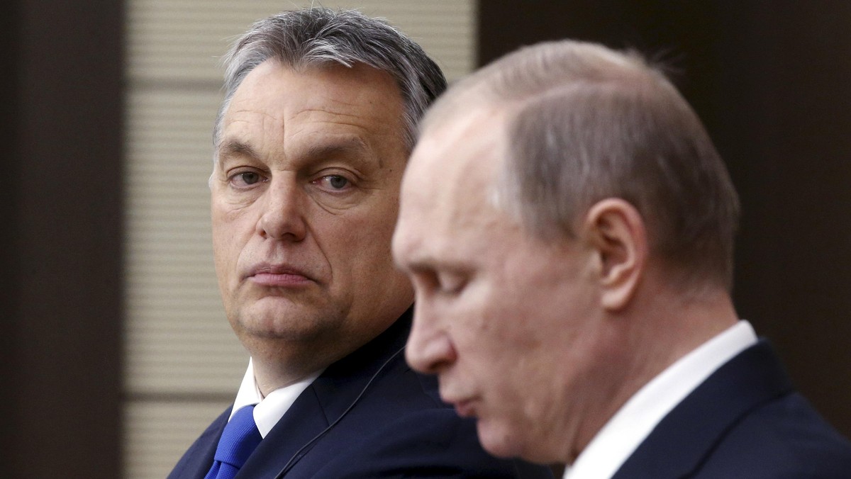 Russian President Putin and Hungarian Prime Minister Orban attend joint news conference following th