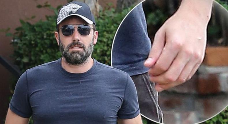 Hollywood actor, Ben Affleck, spotted without his wedding ring since split