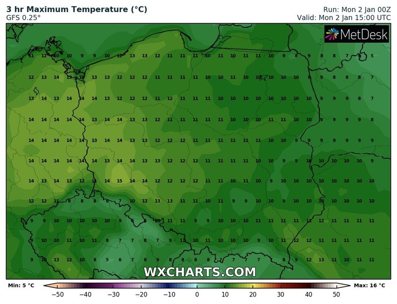 Temperatura w większości kraju sięgnie przynajmniej 10-15 st. C