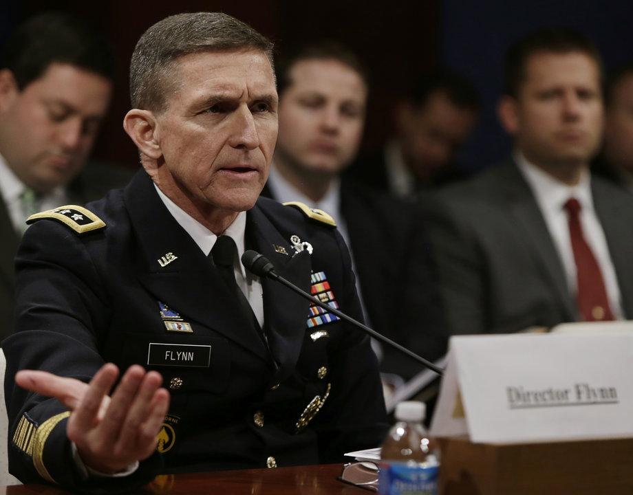 Defense Intelligence Agency Director US Army Lt. Gen. Michael Flynn testifies before a House committee in 2014.