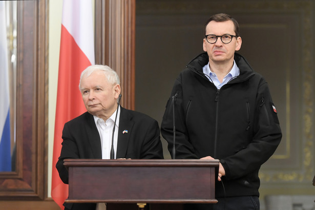 Jarosław Kaczyński i Mateusz Morawiecki w Kijowie