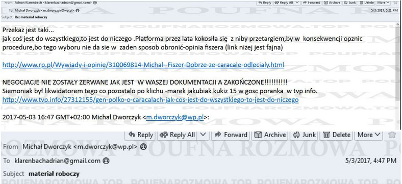E-mail Michała Dworczyka