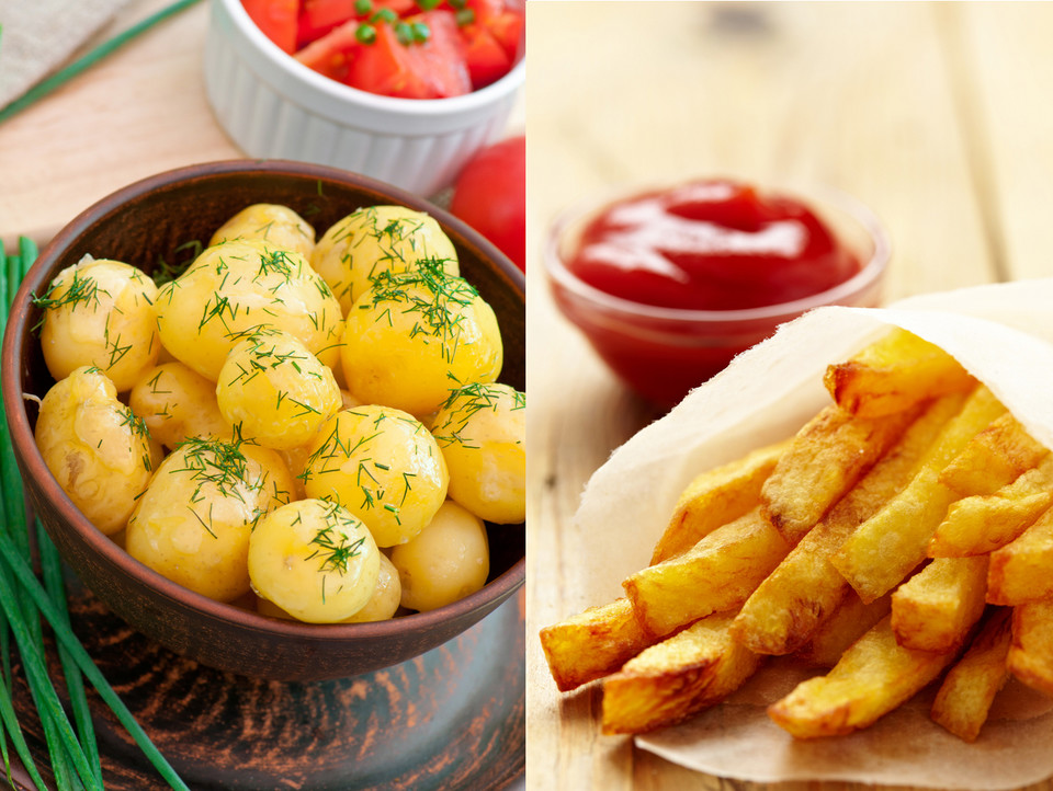 Sprawdź, ile kalorii maja ziemniaki gotowane i frytki