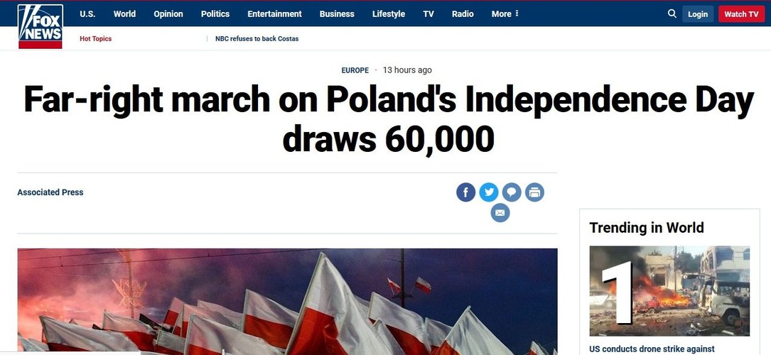 Fox News o Marszu Niepodległości