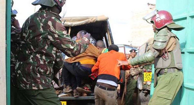 Kenyan police during a past arrest.