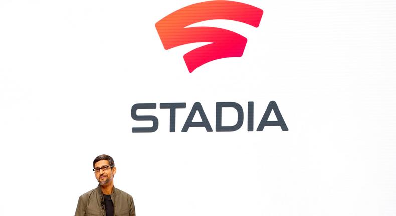 Alphabet and Google CEO Sundar Pichai introduced Google Stadia at GDC 2019 in San Francisco on March 19, 2019.
