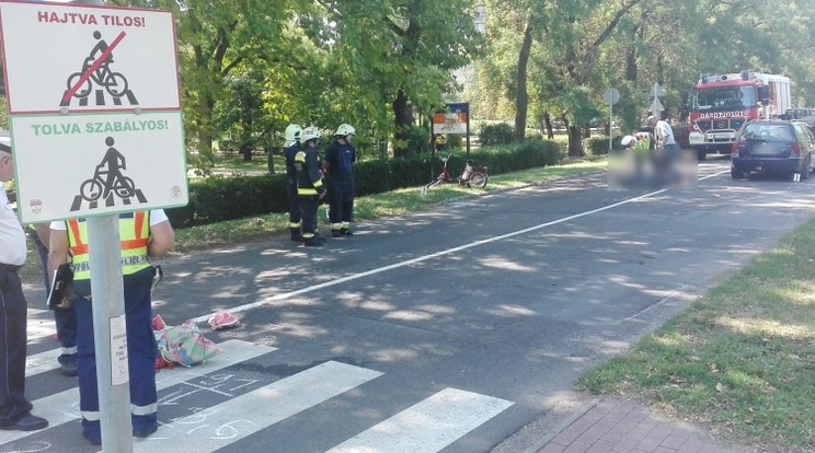 Halálra gázoltak egy kerékpárost Püspökladányon /Fotó: Police.hu