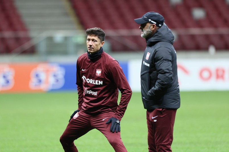 Michał Probierz i Robert Lewandowski