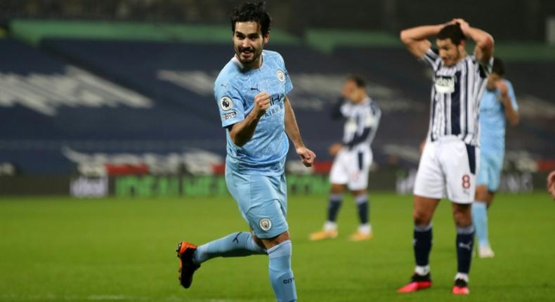 Two Gud: Ilkay Gundogan scored twice in Manchester City's thrashing of West Brom