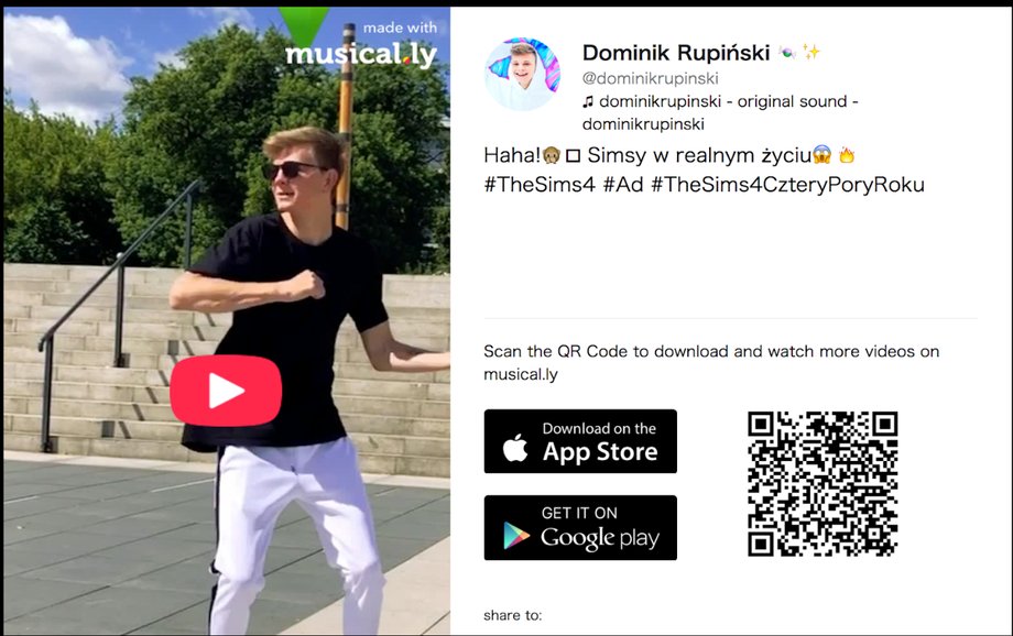 Kampania dodatku "Cztery Pory Roku The Sims 4" na Musical.ly