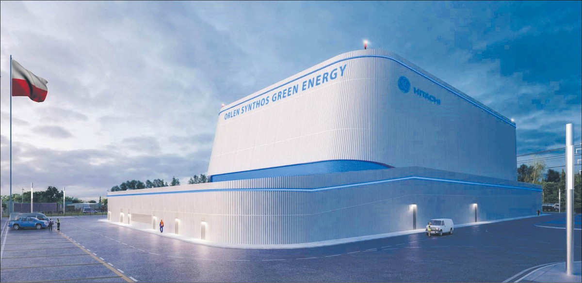 Wizualizacja siłowni z reaktorem SMR według spółki Orlen Synthos Green Energy