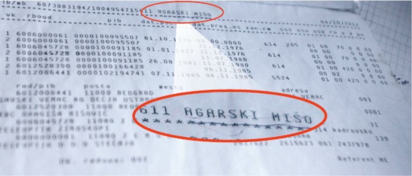 Dokaz: Pored matičnog broja Jevtićeve stoji ime Mišo Agarski