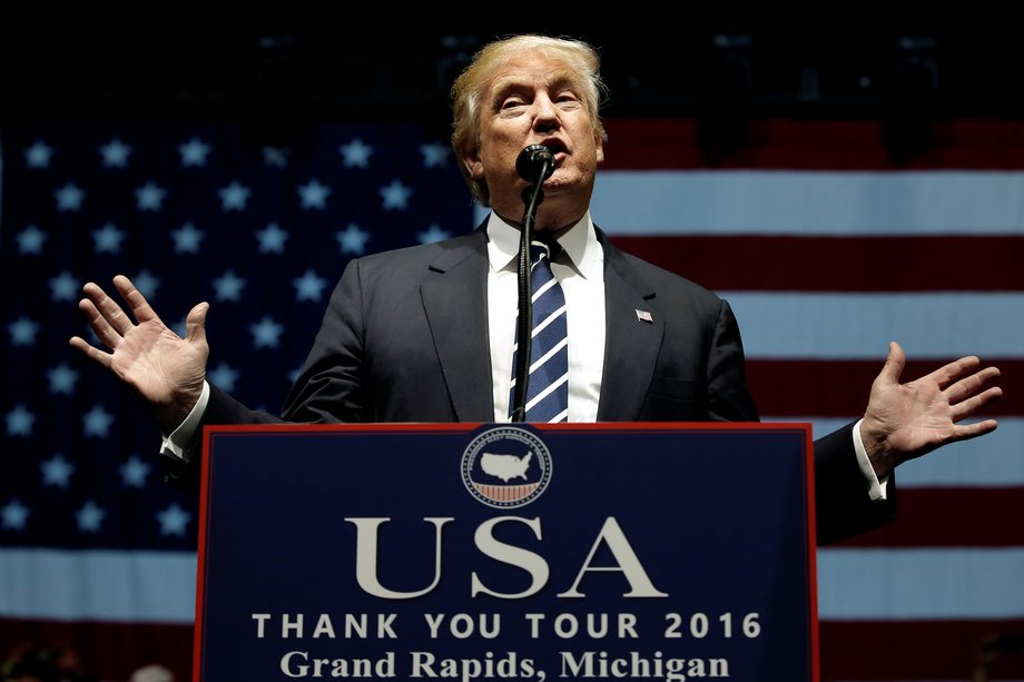 President-elect Donald Trump at a rally in Grand Rapids, Michigan, on Friday.