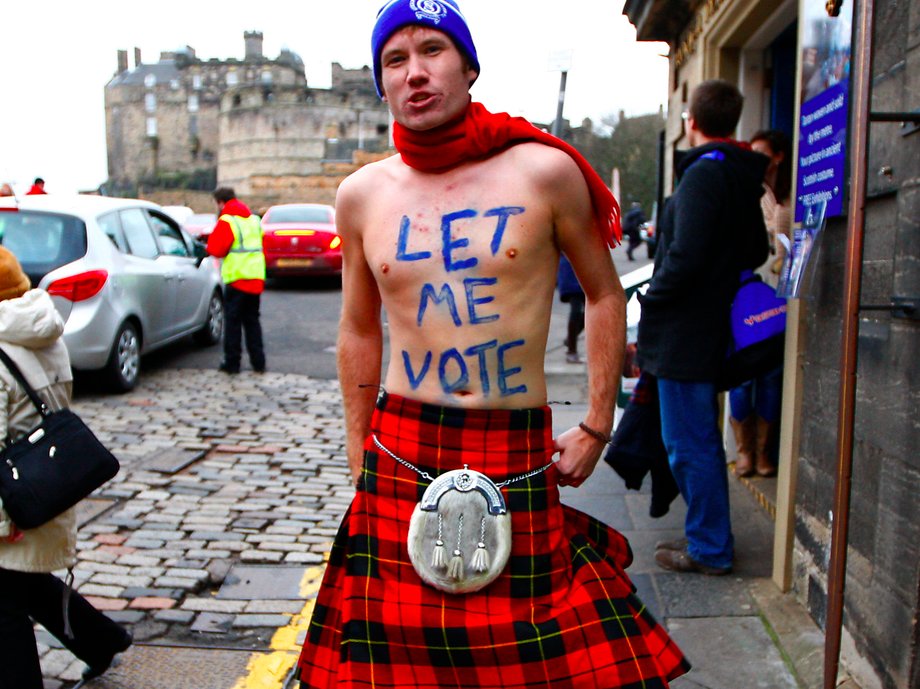 A Scotsman campaigning for a referendum on Scottish independence back in 2012.