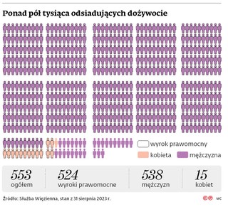 Ponad pół tysiąca odsiadujących dożywocie