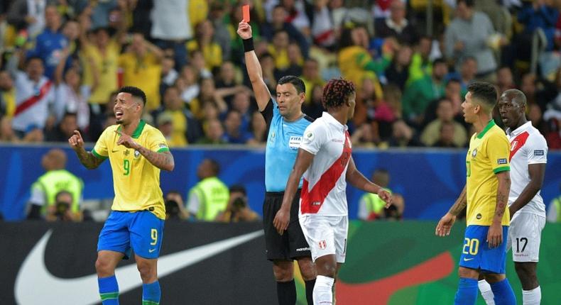 Jesus was sent off in the Copa America final