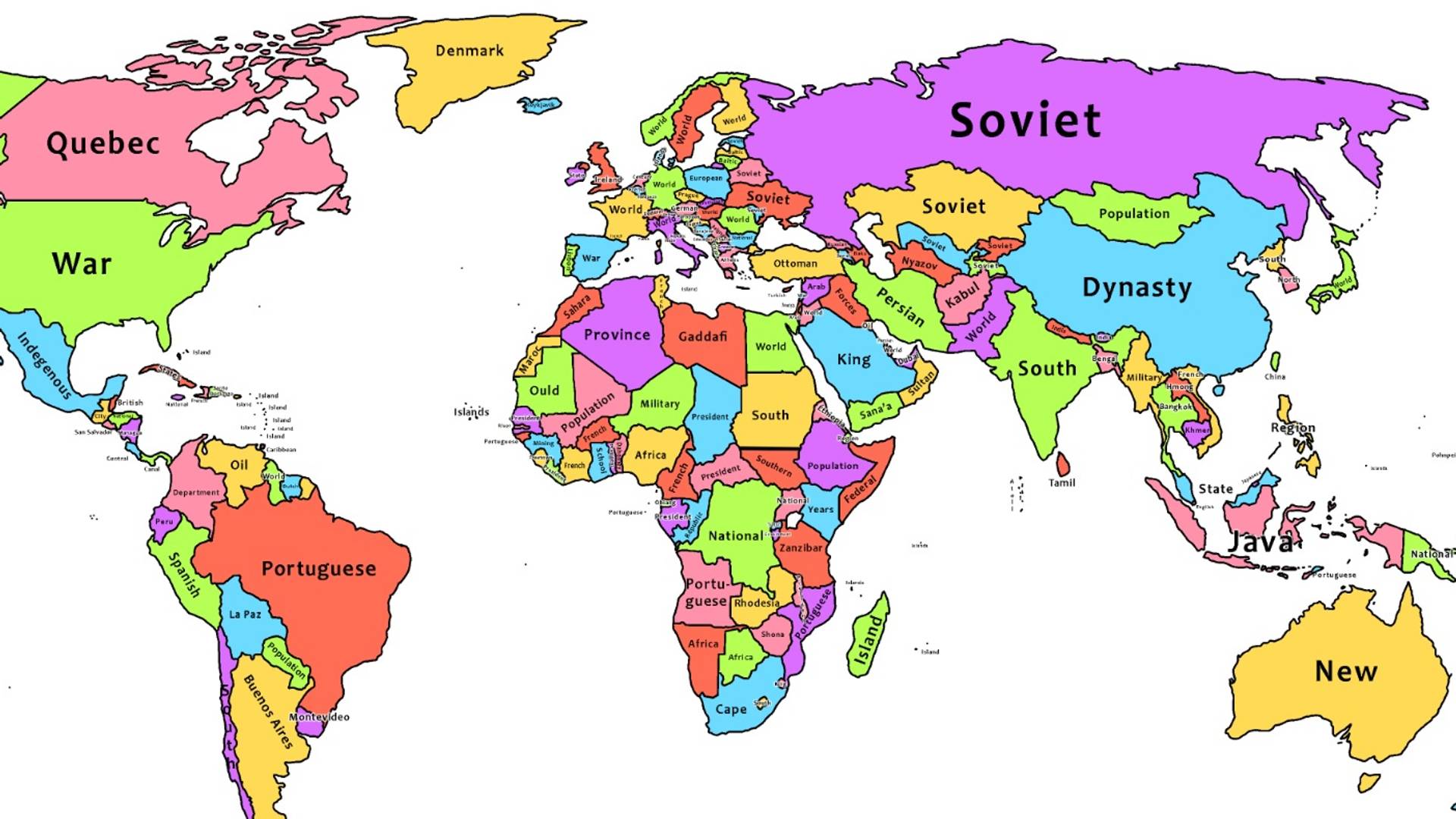 Mapa najtraženijih reči na Vikipediji za svaku zemlju