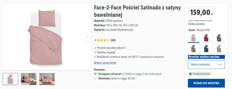 Lidl pościel satynowa