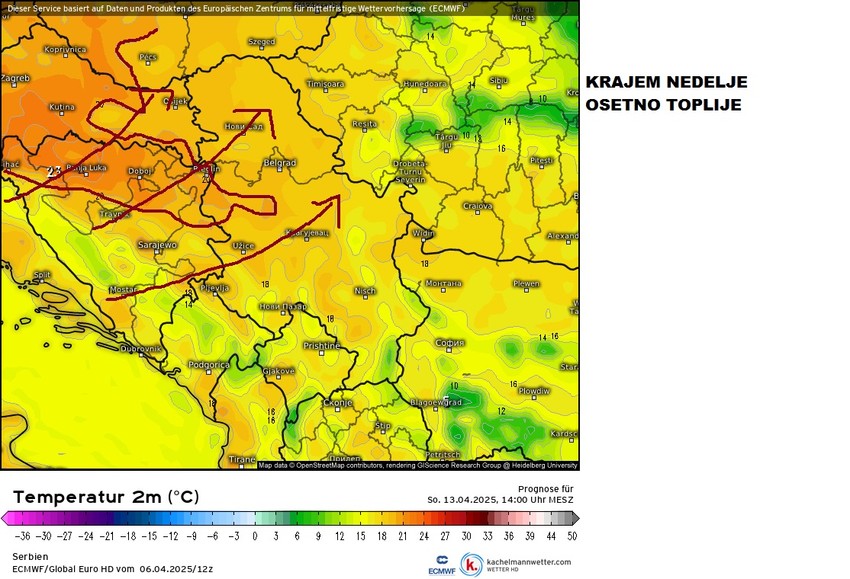 U drugom delu nedelje biće toplije