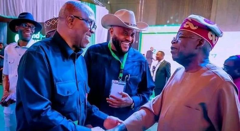 Peter Obi (left) believes he won the 2023 presidential election over Bola Tinubu (right) who was declared winner and and has assumed office as president [Twitter/@FSyusuf]