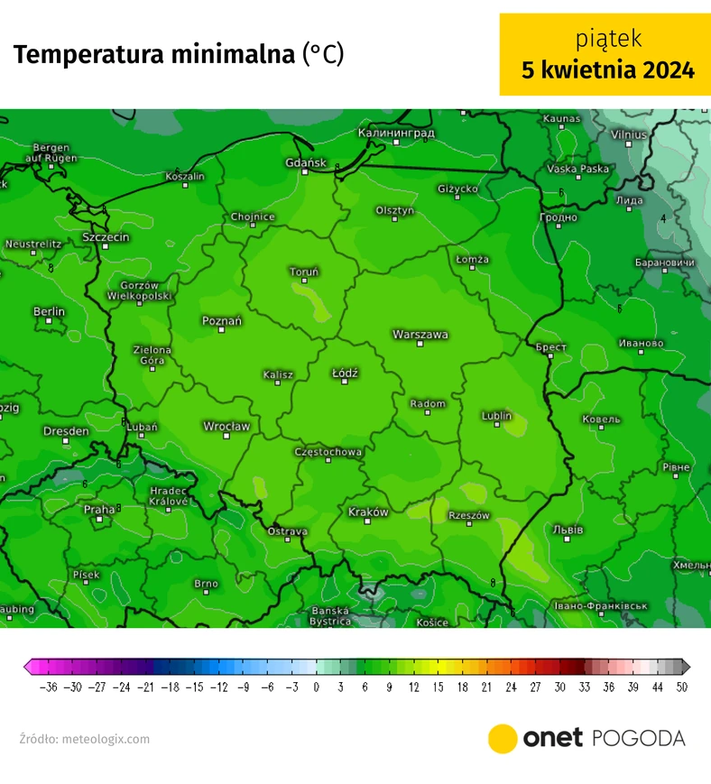 Noc zapowiada się dużo cieplej. Przymrozki nam już nie grożą