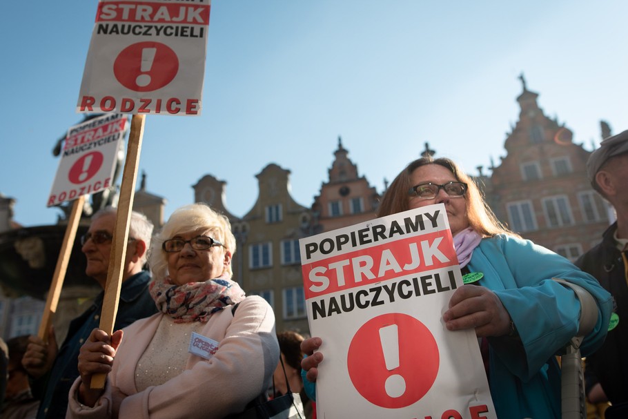 Pikieta „Trójmiasto solidarne ze strajkiem nauczycieli”. Gdańsk, 7 kwietnia 2019 r.